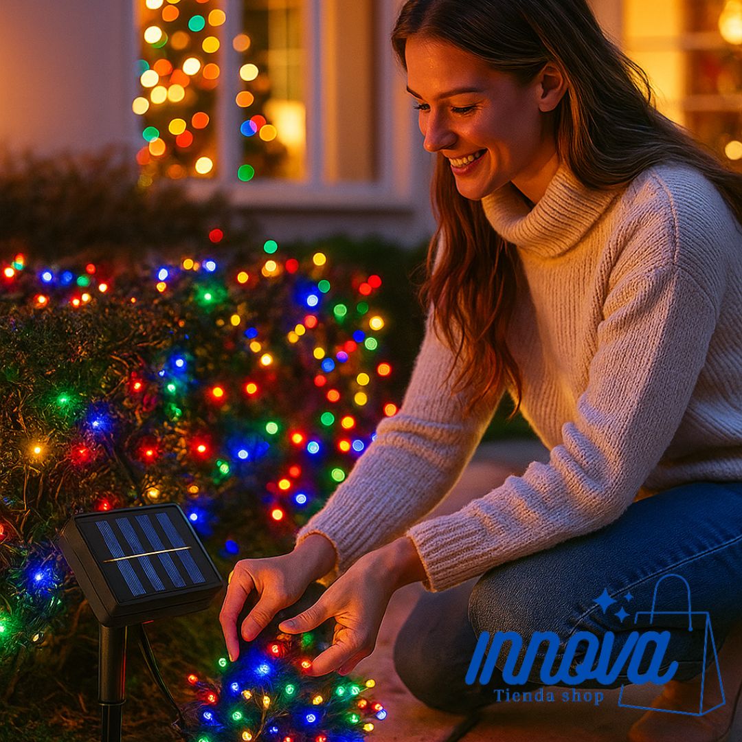 LUCES NAVIDAD CON PANEL SOLAR - RGB