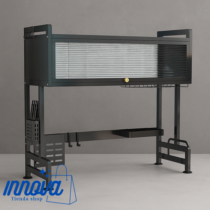 PLATERA CON VITRINA DE 2 POZOS