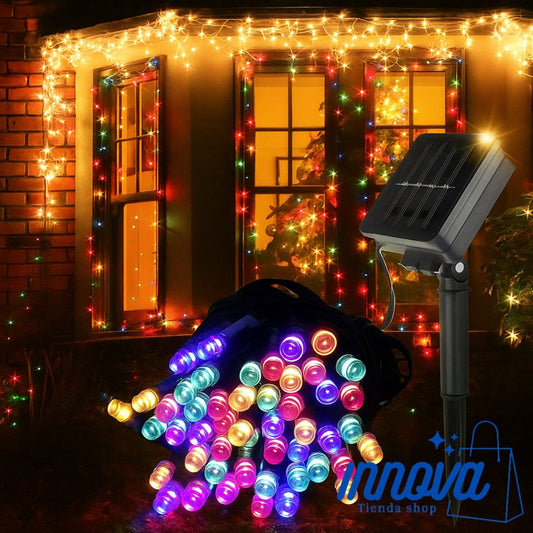 LUCES NAVIDAD CON PANEL SOLAR - RGB
